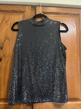 Kenar Black Top with Silver Dot Sparkle
